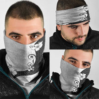Polynesia Hibiscus Neck Gaiter White Curve Motif - Polynesian Pride