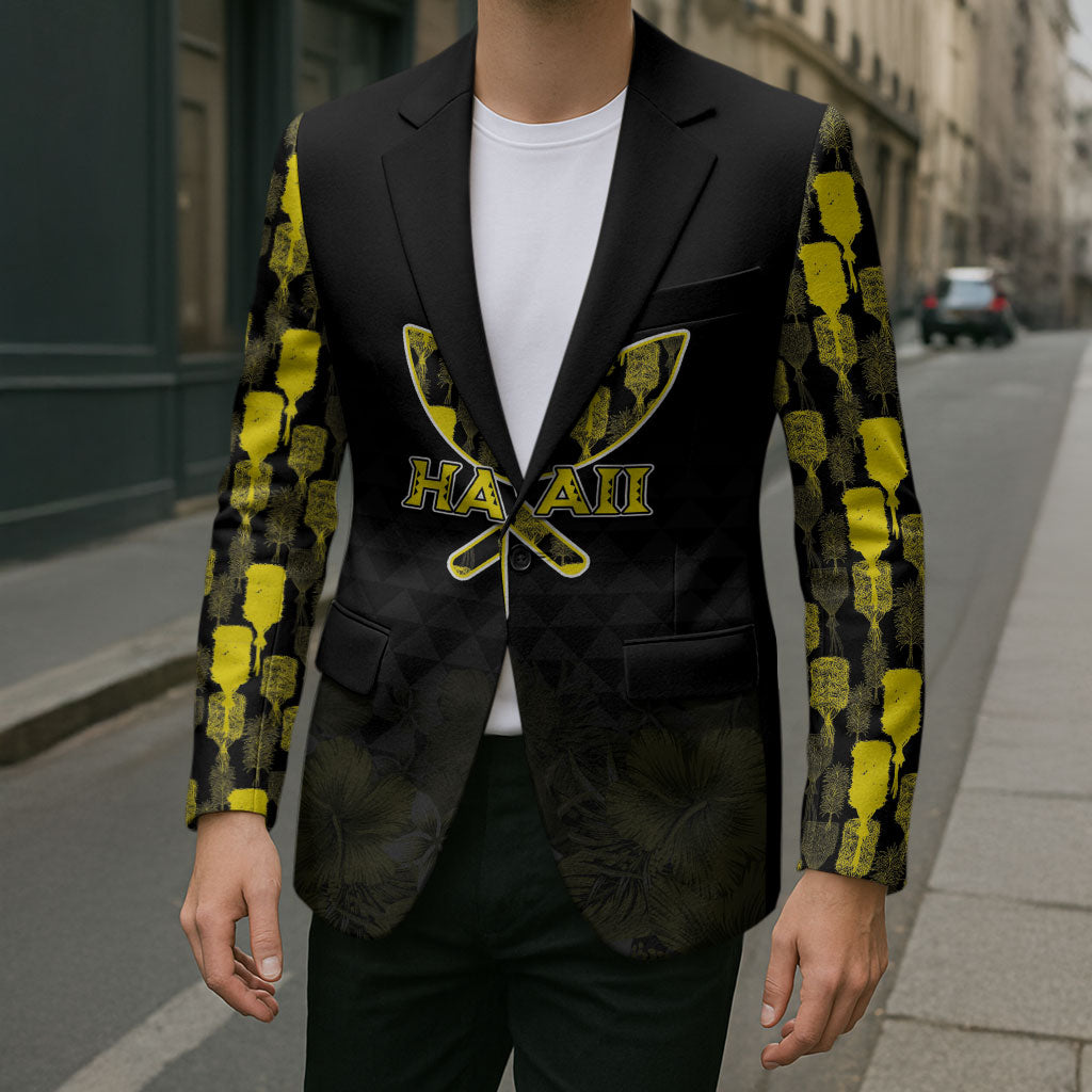 Personalised Aloha Hawaii Kahili Blazer Kanaka Maoli With Kakau Pattern