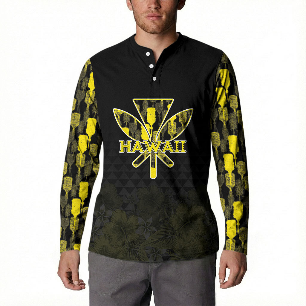 Personalised Aloha Hawaii Kahili Button Sweatshirt Kanaka Maoli With Kakau Pattern
