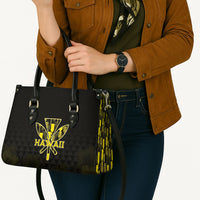 Aloha Hawaii Kahili Leather Bag Kanaka Maoli With Kakau Pattern