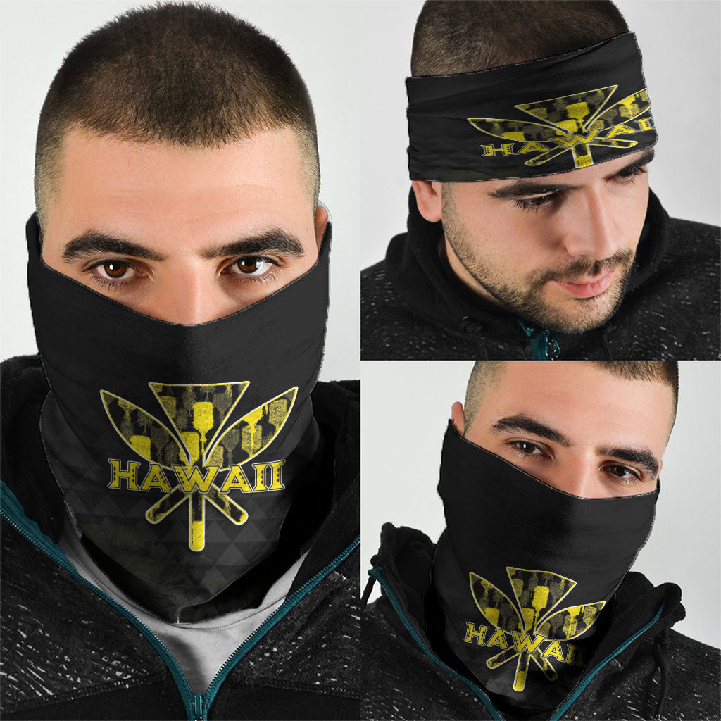Aloha Hawaii Kahili Neck Gaiter Kanaka Maoli With Kakau Pattern
