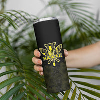 Personalised Aloha Hawaii Kahili Skinny Tumbler Kanaka Maoli With Kakau Pattern