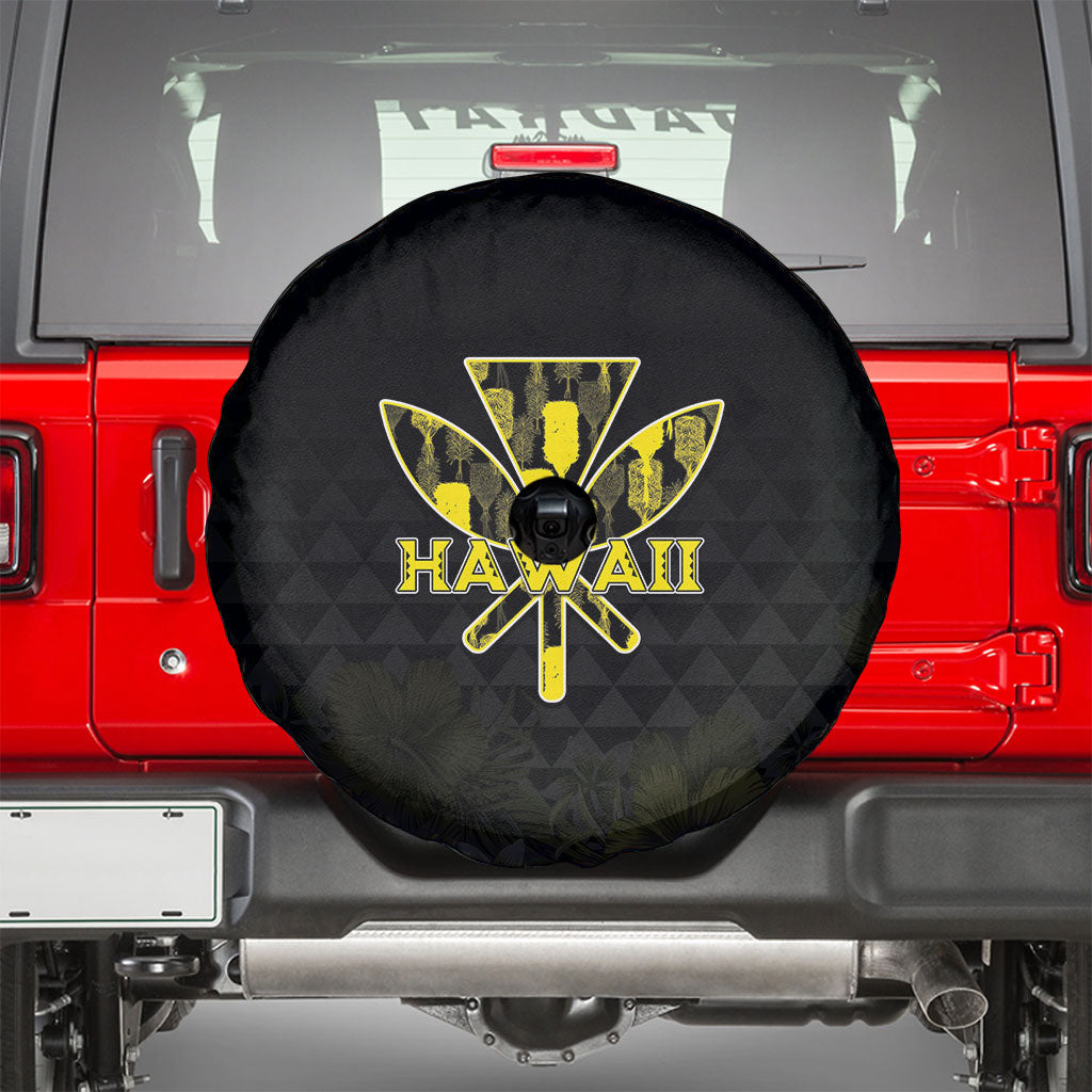 Aloha Hawaii Kahili Spare Tire Cover Kanaka Maoli With Kakau Pattern