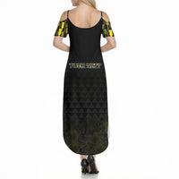 Personalised Aloha Hawaii Kahili Summer Maxi Dress Kanaka Maoli With Kakau Pattern