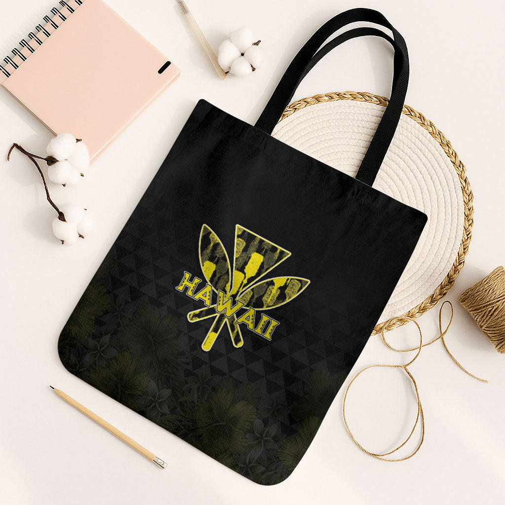 Aloha Hawaii Kahili Tote Bag Kanaka Maoli With Kakau Pattern