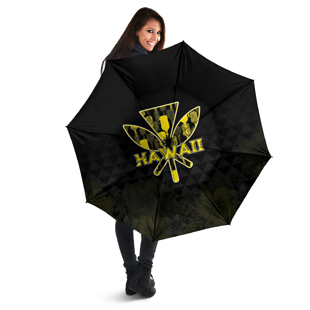 Aloha Hawaii Kahili Umbrella Kanaka Maoli With Kakau Pattern