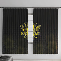 Aloha Hawaii Kahili Window Curtain Kanaka Maoli With Kakau Pattern
