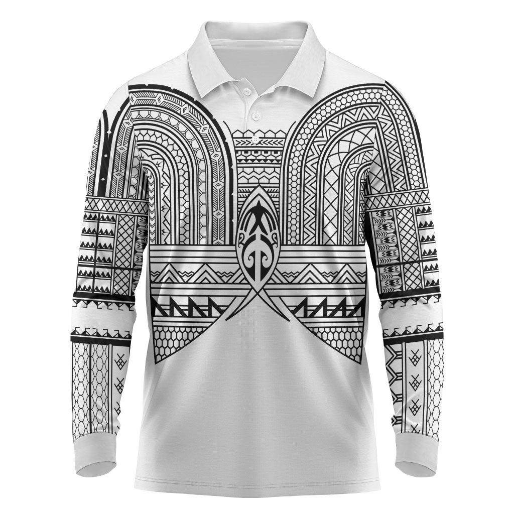 Philippines Igorot Tribal Inspired Long Sleeve Polo Shirt White Version