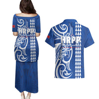 Samoa HRPP Party Couples Matching Puletasi and Hawaiian Shirt Polynesian Pattern - Polynesian Pride