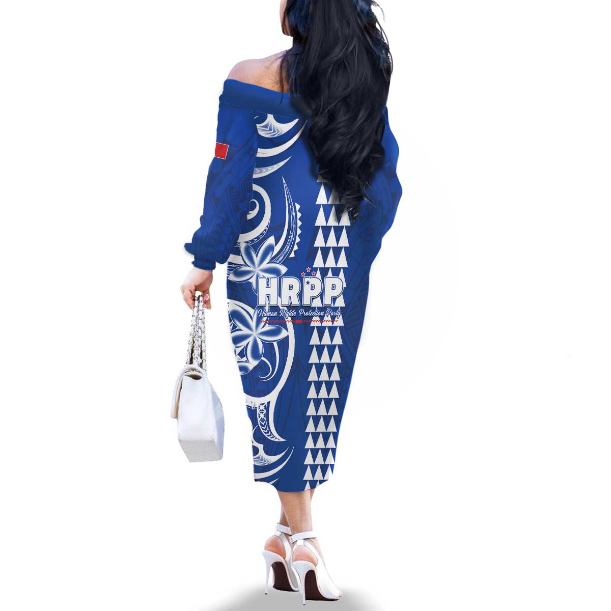 Samoa HRPP Party Family Matching Off The Shoulder Long Sleeve Dress and Hawaiian Shirt Polynesian Pattern - Polynesian Pride