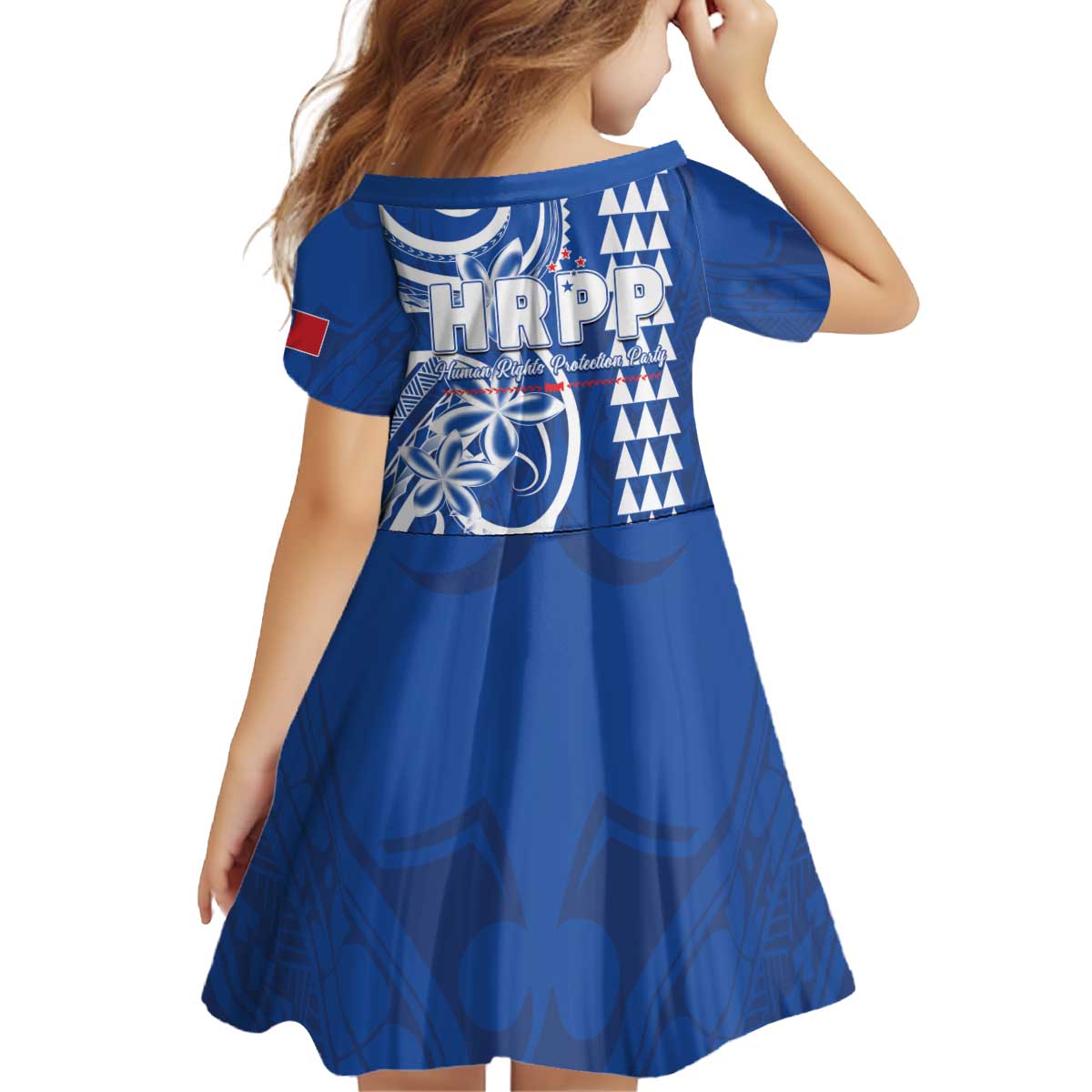 Samoa HRPP Party Kid Short Sleeve Dress Polynesian Pattern - Polynesian Pride