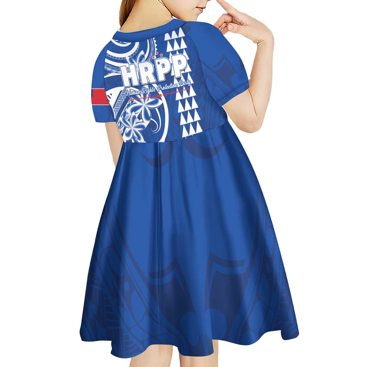 Samoa HRPP Party Kid Short Sleeve Dress Polynesian Pattern - Polynesian Pride