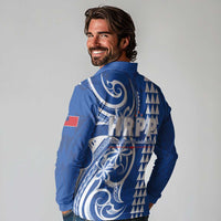 Samoa HRPP Party Long Sleeve Polo Shirt Polynesian Pattern - Polynesian Pride