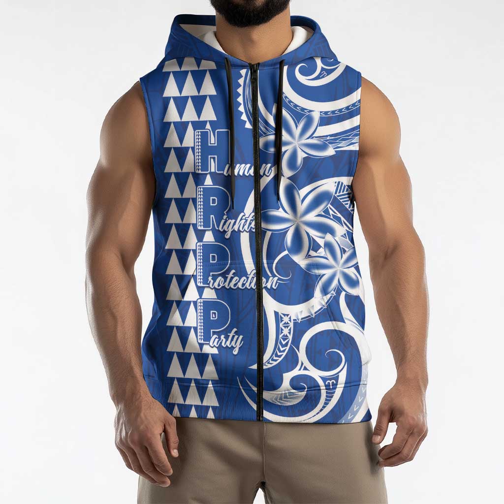 Samoa HRPP Party Sleeveless Zip Hoodie Polynesian Pattern - Polynesian Pride