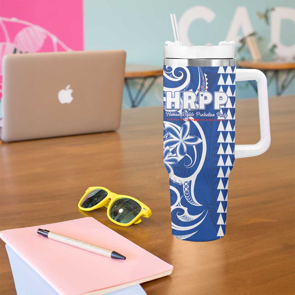 Samoa HRPP Party Tumbler With Handle Polynesian Pattern - Polynesian Pride