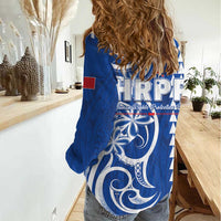 Samoa HRPP Party Women Casual Shirt Polynesian Pattern - Polynesian Pride