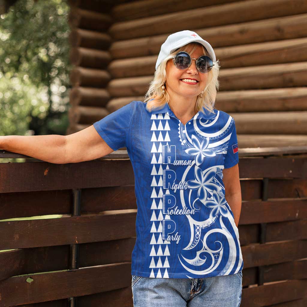 Samoa HRPP Party Women Polo Shirt Polynesian Pattern - Polynesian Pride