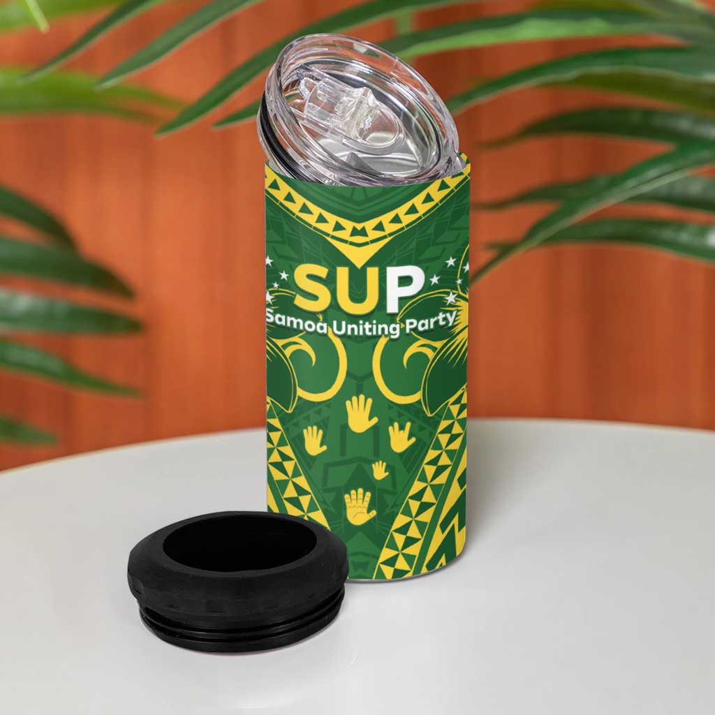 Samoa SUP 4 in 1 Can Cooler Tumbler Samoan Coat Of Arms - Polynesian Pride