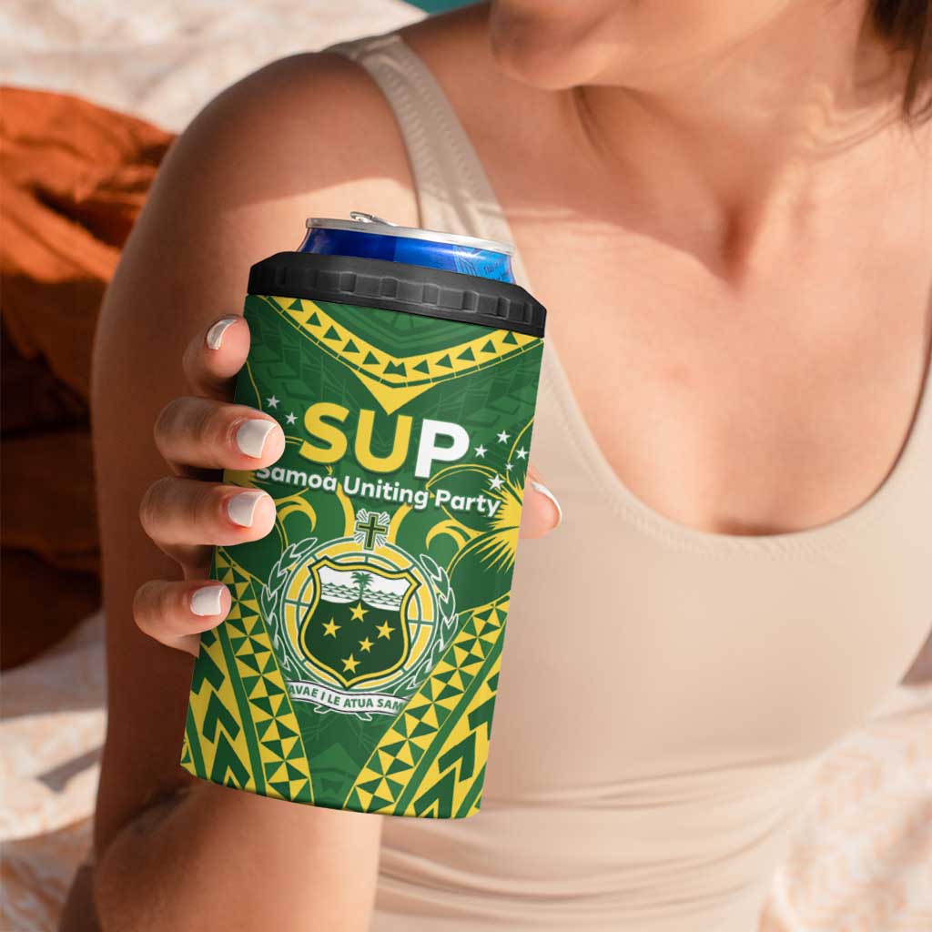 Samoa SUP 4 in 1 Can Cooler Tumbler Samoan Coat Of Arms - Polynesian Pride