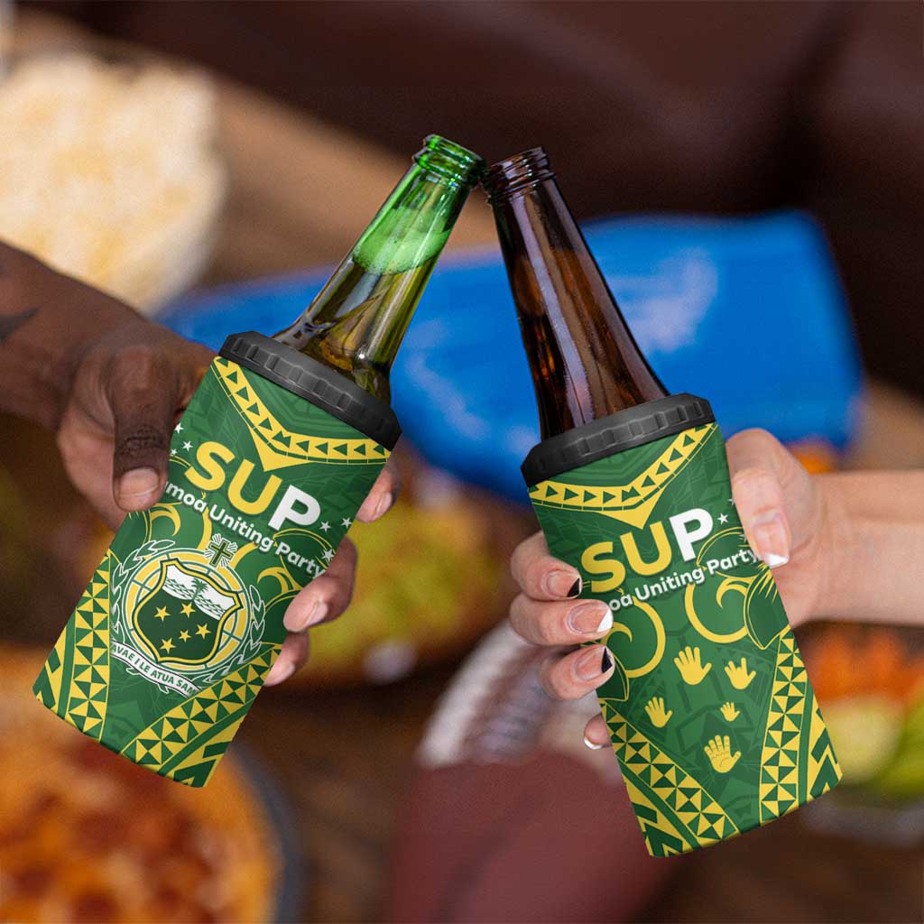 Samoa SUP 4 in 1 Can Cooler Tumbler Samoan Coat Of Arms - Polynesian Pride