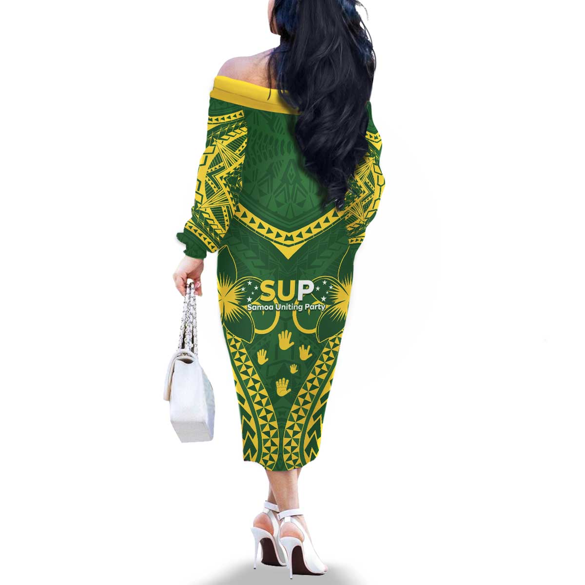 Samoa SUP Family Matching Off The Shoulder Long Sleeve Dress and Hawaiian Shirt Samoan Coat Of Arms LT05 - Polynesian Pride