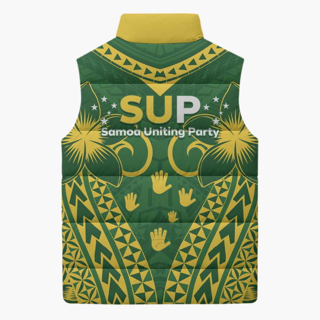 Samoa SUP Sleeveless Puffer Jacket Samoan Coat Of Arms - Polynesian Pride