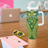 Samoa SUP Tumbler With Handle Samoan Coat Of Arms - Polynesian Pride