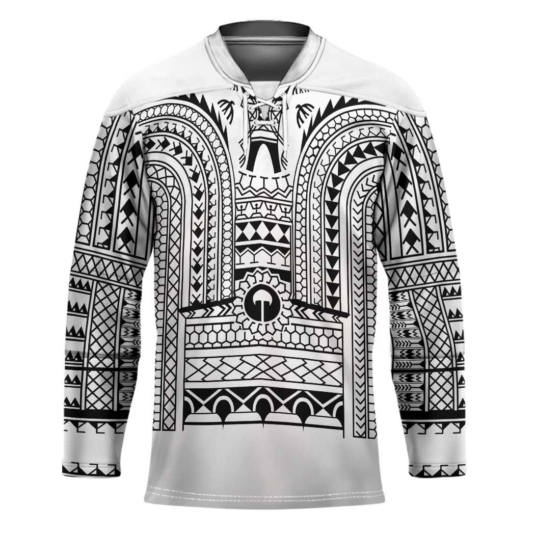 Philippines Igorot Tribal Art Tattoo White Hockey Jersey - Polynesian Pride