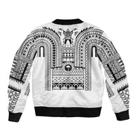 Philippines Igorot Tribal Art Tattoo White Sleeve Zip Bomber Jacket - Polynesian Pride