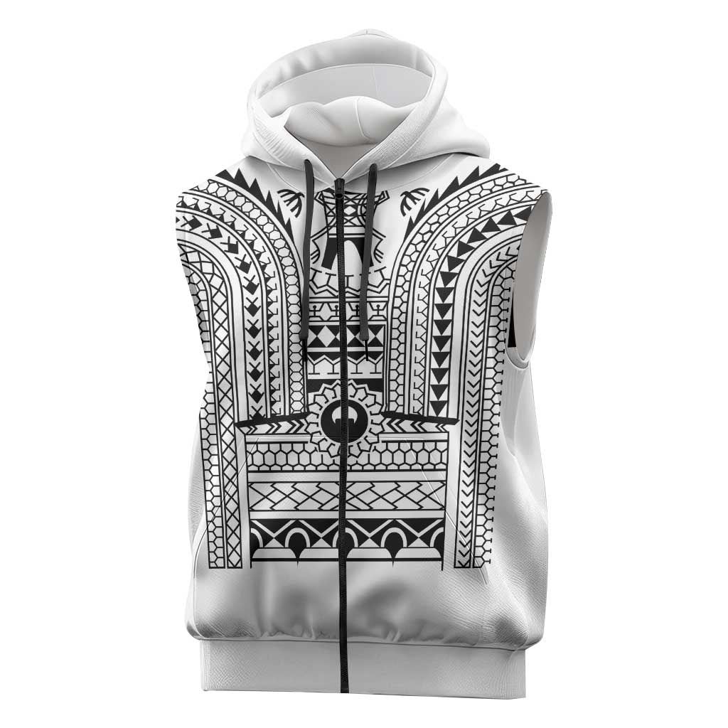 Philippines Igorot Tribal Art Tattoo White Sleeveless Zip Hoodie - Polynesian Pride