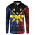 Philippines Sun Star Button Sweatshirt Igorot Tribal Inspiration - Polynesian Pride
