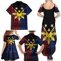 Philippines Sun Star Family Matching Summer Maxi Dress and Hawaiian Shirt Igorot Tribal Inspiration LT05 - Polynesian Pride