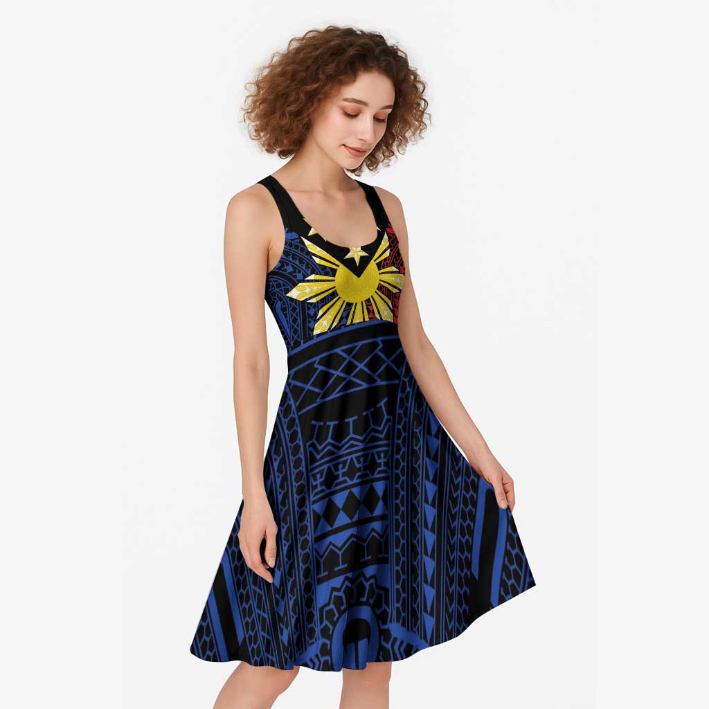 Philippines Sun Star Midi Dress Igorot Tribal Inspiration - Polynesian Pride