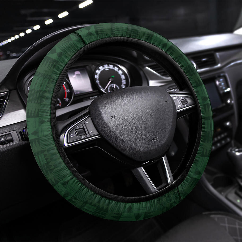 Rugby New Zealand And South Africa Steering Wheel Cover Silver Fern With Springboks LT05 Universal Fit Black - Polynesian Pride