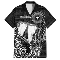 Personalized Hawaii Makahiki Season Family Matching Off Shoulder Long Sleeve Dress and Hawaiian Shirt Akua Loa Polynesian Pattern LT05 Dad's Shirt - Short Sleeve Black - Polynesian Pride