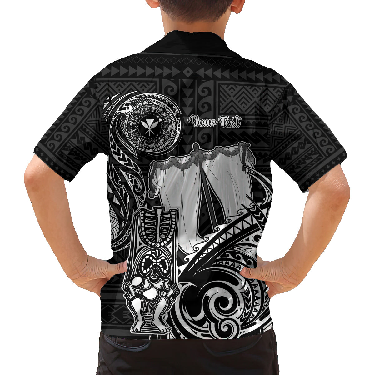 Personalized Hawaii Makahiki Season Family Matching Off Shoulder Short Dress and Hawaiian Shirt Akua Loa Polynesian Pattern LT05 - Polynesian Pride