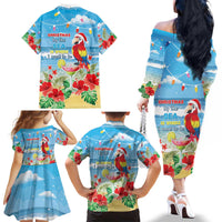 Hawaii Christmas Family Matching Off The Shoulder Long Sleeve Dress and Hawaiian Shirt Funny Macaw Parrot Tropical Vibe LT05 - Polynesian Pride