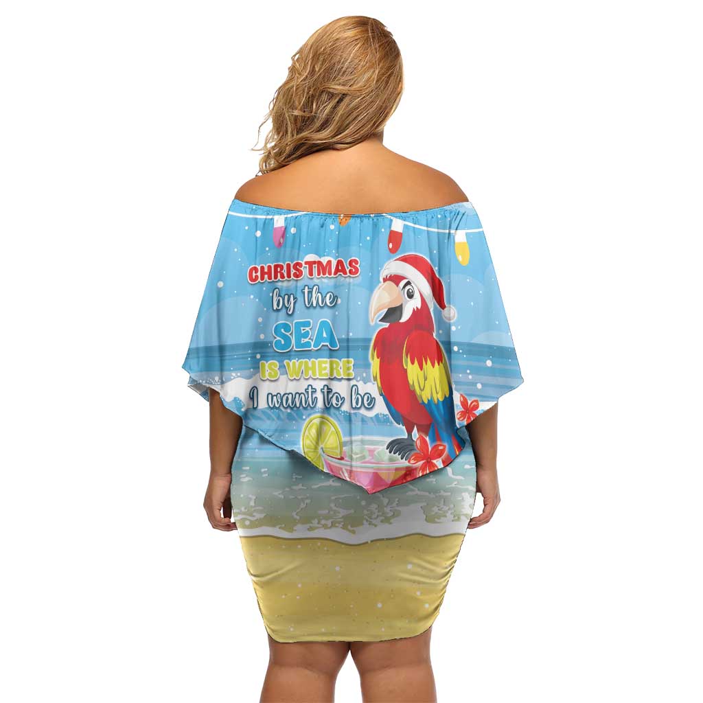Hawaii Christmas Family Matching Off Shoulder Short Dress and Hawaiian Shirt Funny Macaw Parrot Tropical Vibe LT05 - Polynesian Pride