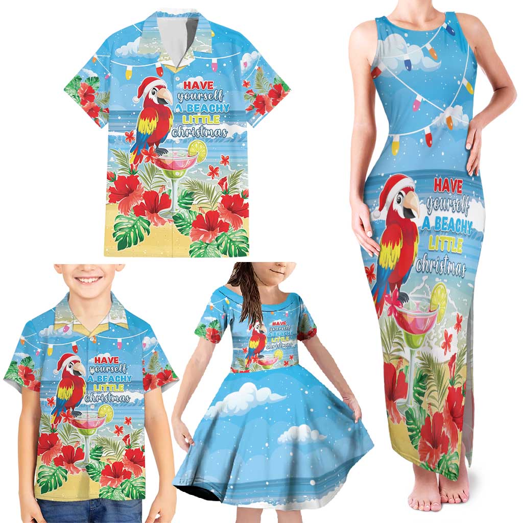 Hawaii Christmas Family Matching Tank Maxi Dress and Hawaiian Shirt Funny Macaw Parrot Tropical Vibe LT05 - Polynesian Pride