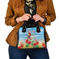 Hawaii Christmas Shoulder Handbag Funny Macaw Parrot Tropical Vibe