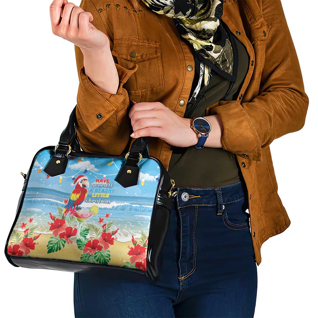 Hawaii Christmas Shoulder Handbag Funny Macaw Parrot Tropical Vibe