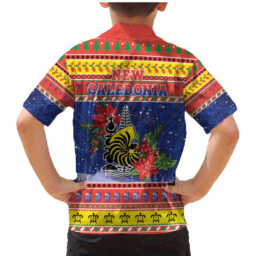 New Caledonia Christmas Family Matching Mermaid Dress and Hawaiian Shirt Kanaky Poinsettia Joyeux Noel LT05 - Polynesian Pride