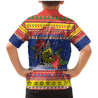 New Caledonia Christmas Family Matching Mermaid Dress and Hawaiian Shirt Kanaky Poinsettia Joyeux Noel LT05 - Polynesian Pride
