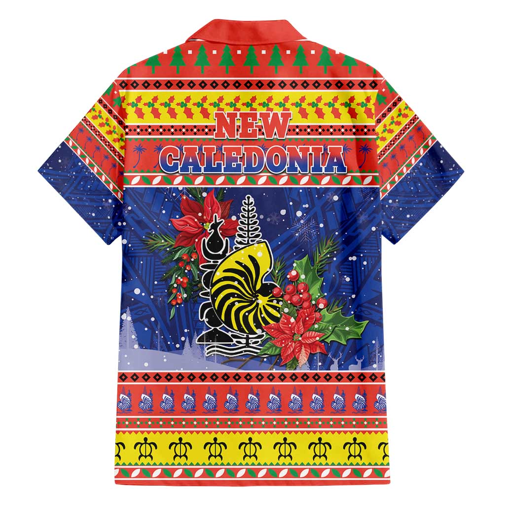 New Caledonia Christmas Family Matching Off Shoulder Maxi Dress and Hawaiian Shirt Kanaky Poinsettia Joyeux Noel LT05 - Polynesian Pride