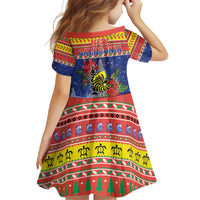 New Caledonia Christmas Family Matching Short Sleeve Bodycon Dress and Hawaiian Shirt Kanaky Poinsettia Joyeux Noel LT05 - Polynesian Pride