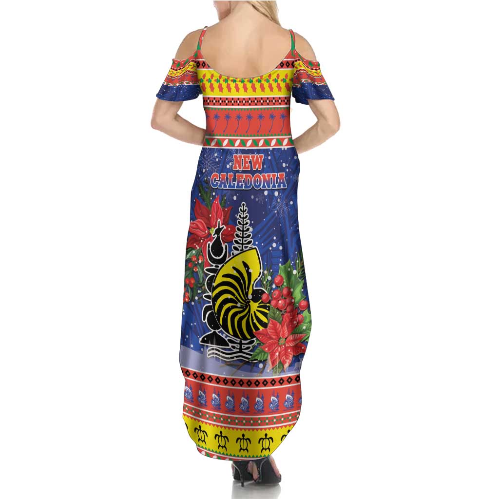 New Caledonia Christmas Family Matching Summer Maxi Dress and Hawaiian Shirt Kanaky Poinsettia Joyeux Noel LT05 - Polynesian Pride