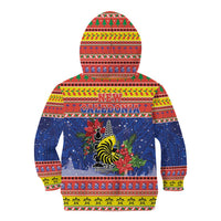 New Caledonia Christmas Kid Hoodie Kanaky Poinsettia Joyeux Noel