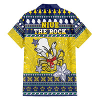 Niue The Rock Christmas Family Matching Long Sleeve Bodycon Dress and Hawaiian Shirt Niuean Crab Monuina E Kilisimasi LT05 - Polynesian Pride