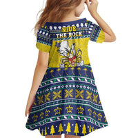 Niue The Rock Christmas Family Matching Off Shoulder Short Dress and Hawaiian Shirt Niuean Crab Monuina E Kilisimasi LT05 - Polynesian Pride