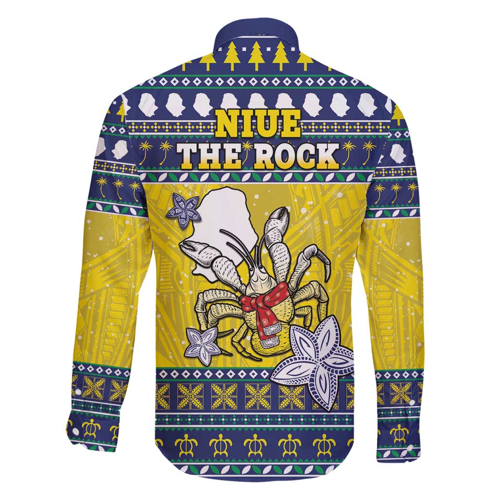 Niue The Rock Christmas Family Matching Off Shoulder Short Dress and Hawaiian Shirt Niuean Crab Monuina E Kilisimasi LT05 - Polynesian Pride